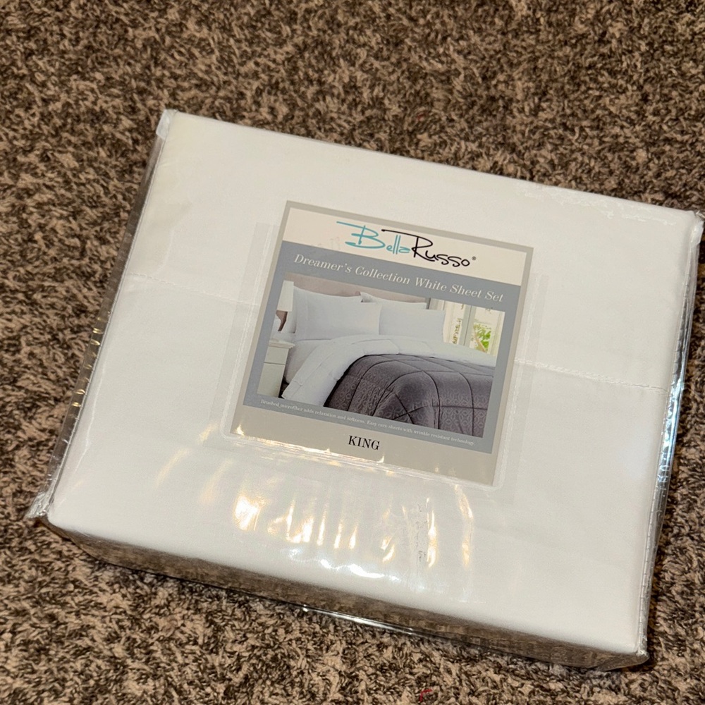 NEW BELLA RUSSO MICROFIBER KING SHEET SET